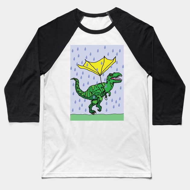 Dino has a bad day Baseball T-Shirt by JurassicPanda